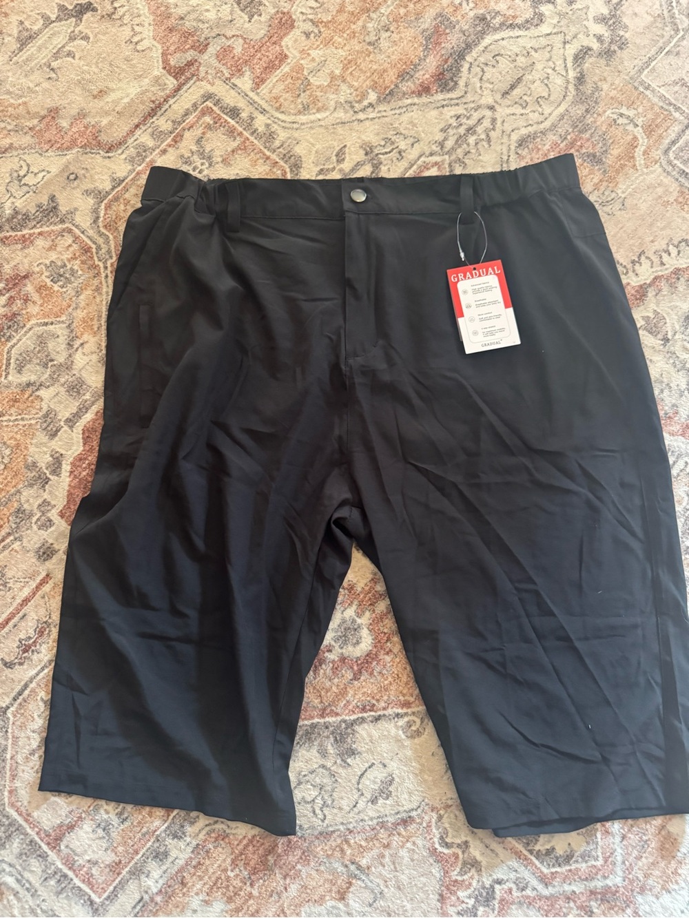 Gradual Men's Black Flat-Front Performance Shorts